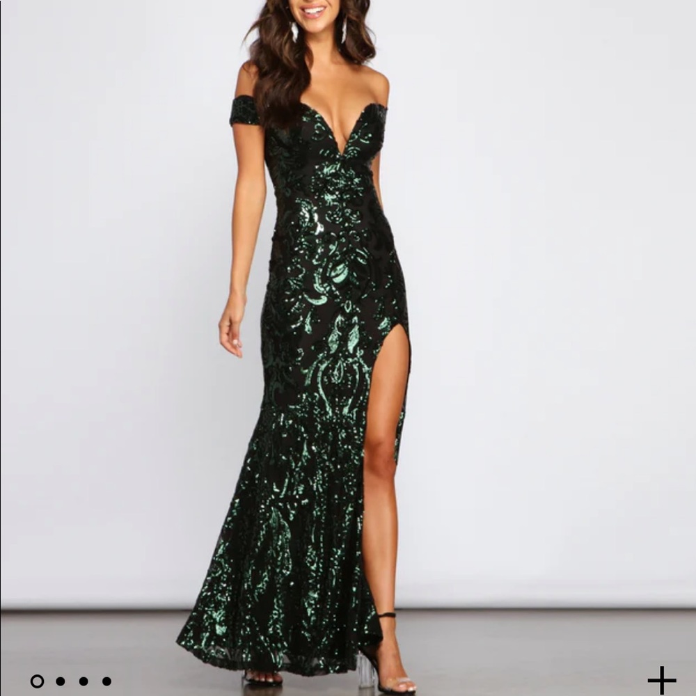 Willow sequin scroll formal dress